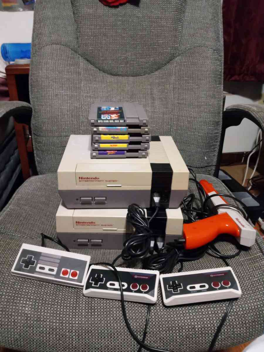 2 Nintendo NES consoles with 3 controllers and 5 games - Richmond, Virginia - FleaMarketBay