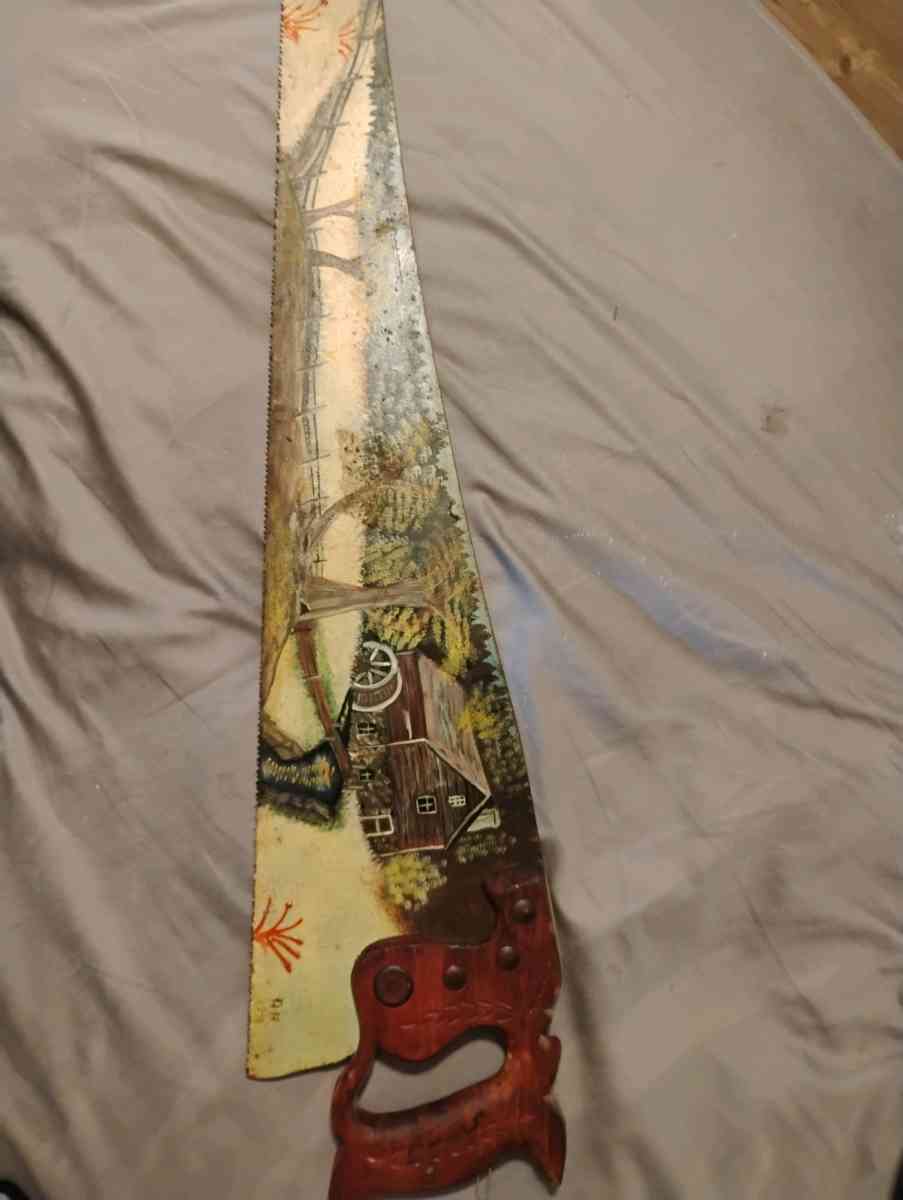 1990 AH Antique Hand Painted Saw - Bessemer City, North Carolina - FleaMarketBay