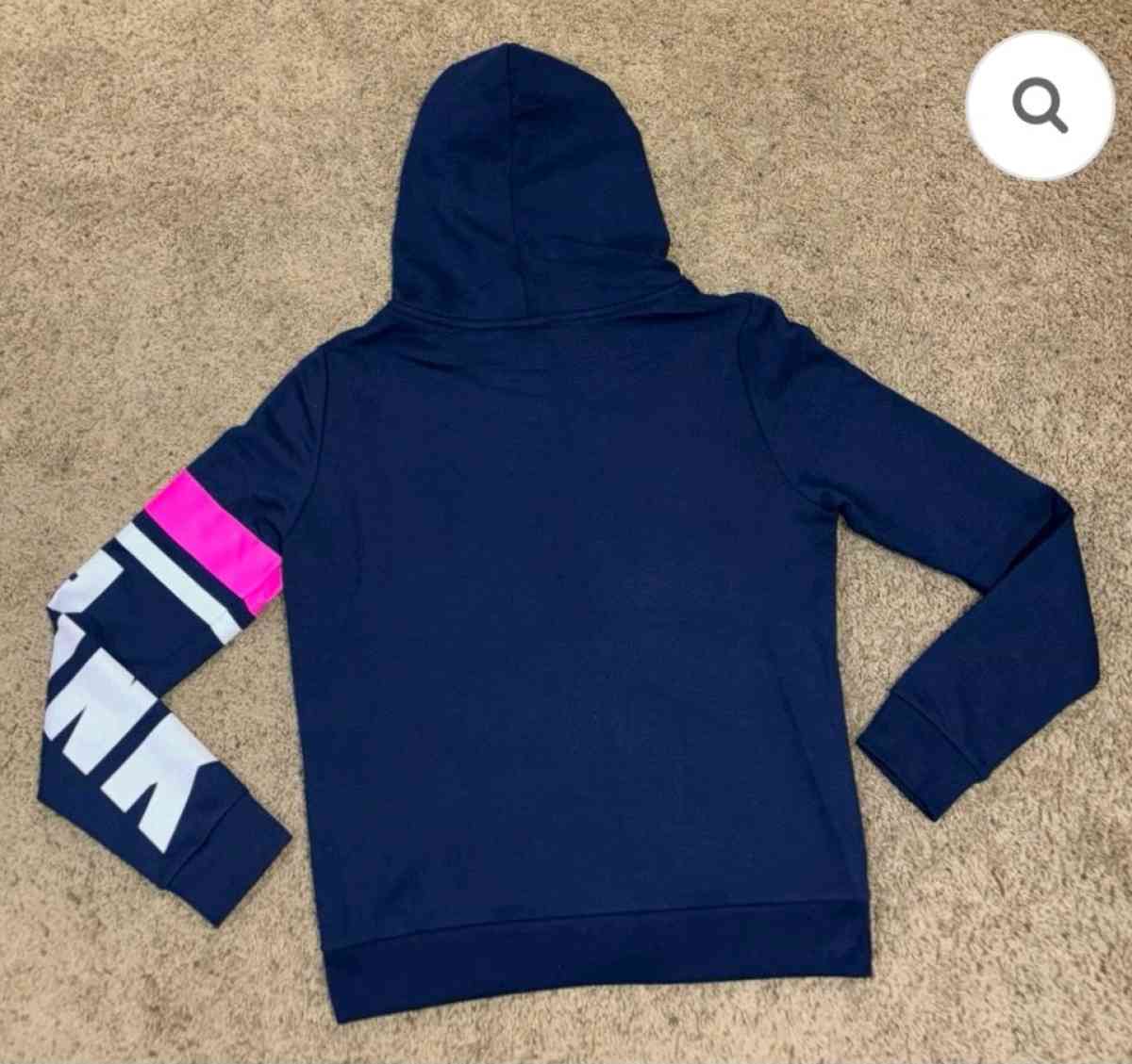 VICTORIAS SECRET PINK HOODIE BLUE WITH WHITE LOGO WOMENS SM - Elysburg, Pennsylvania - FleaMarketBay