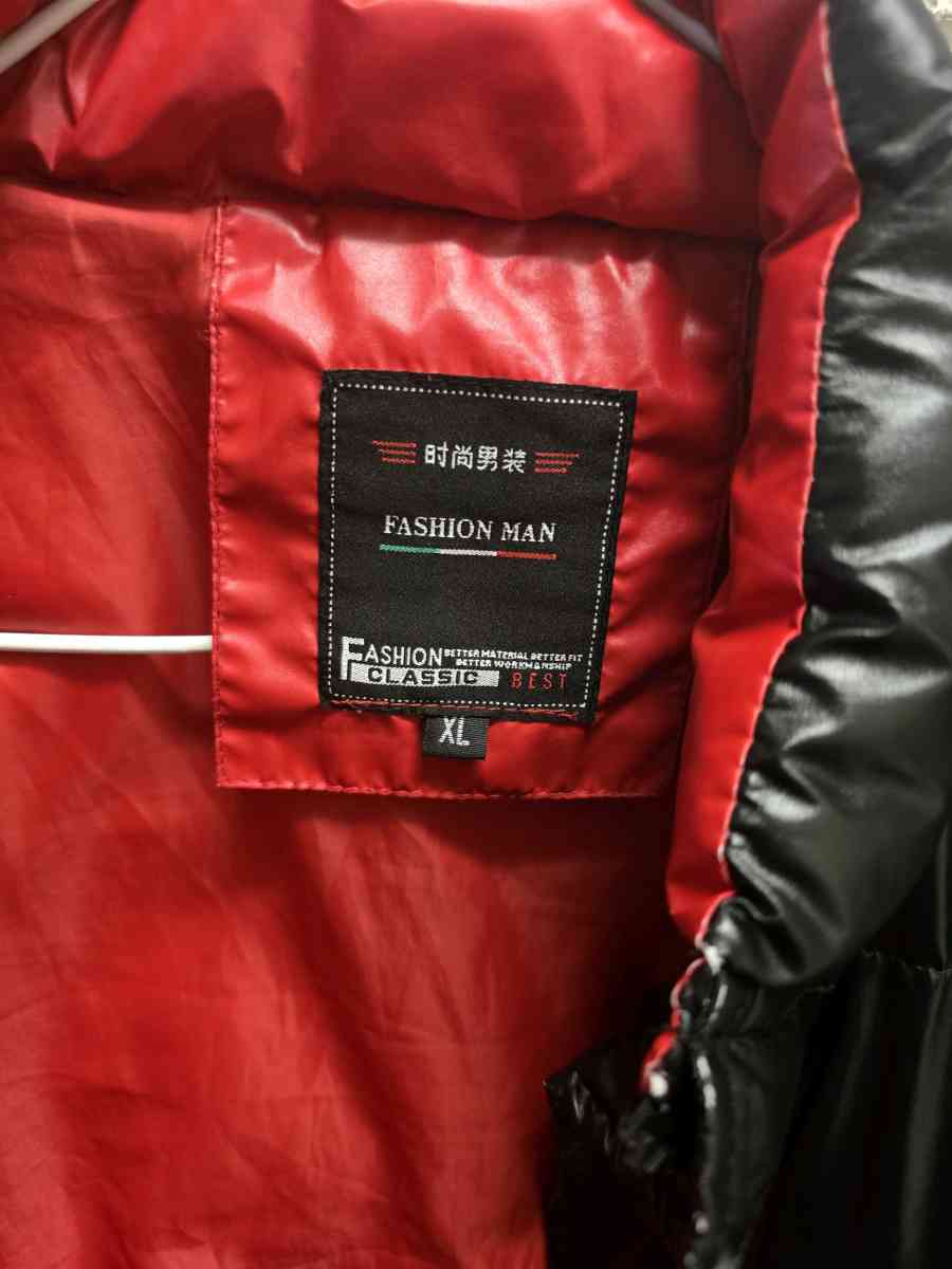 Fashion Men Black Puffer Jacket with Red Lining - Aurora, Colorado - FleaMarketBay