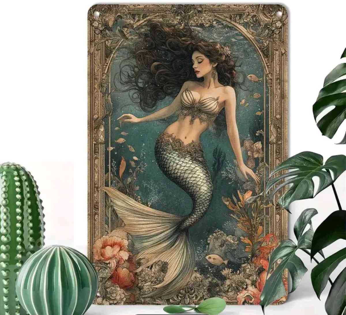 Metal  Outdoor Indoor Mermaid Wall Decor