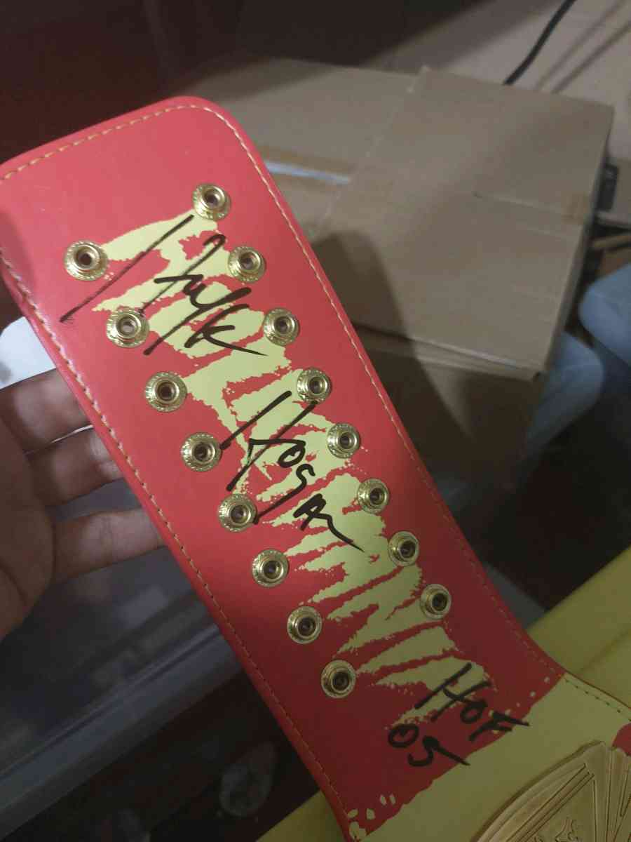 red and yellow winged eagle autographed Hulk Hogan Hall of F - Decatur, Georgia - FleaMarketBay