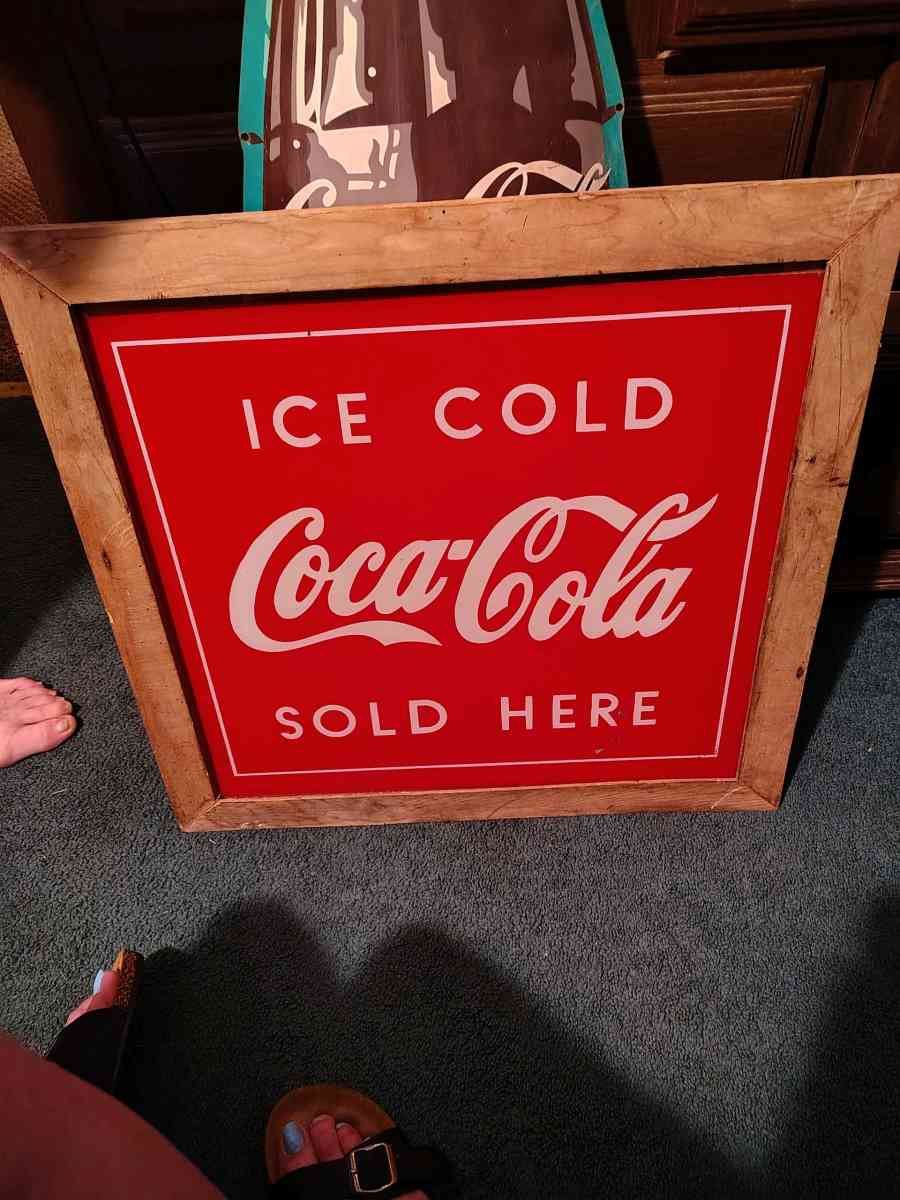 Coca Cola vintage glass framed sign - Haleyville, Alabama - FleaMarketBay
