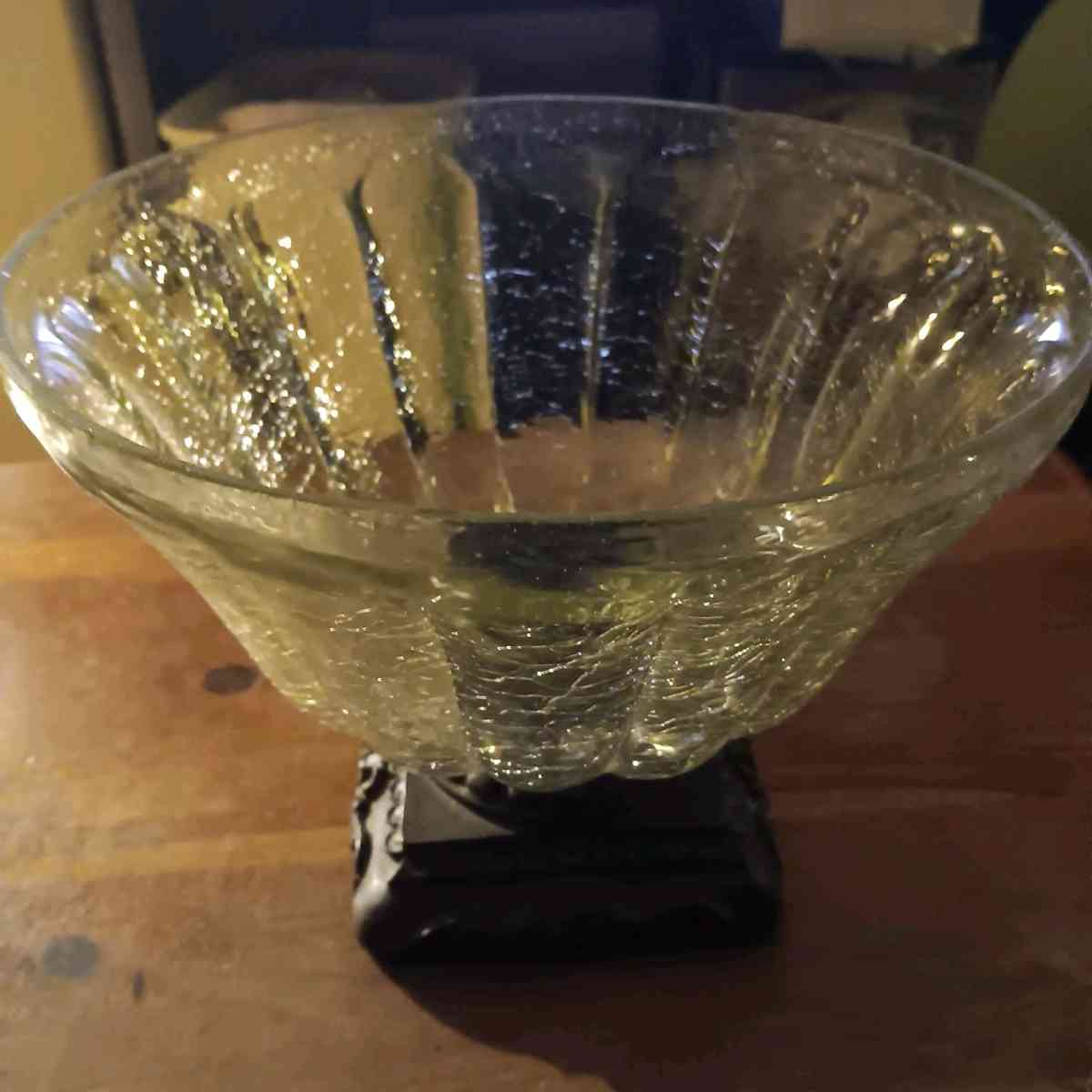 crackel glass bowl - Tampa, Florida - FleaMarketBay