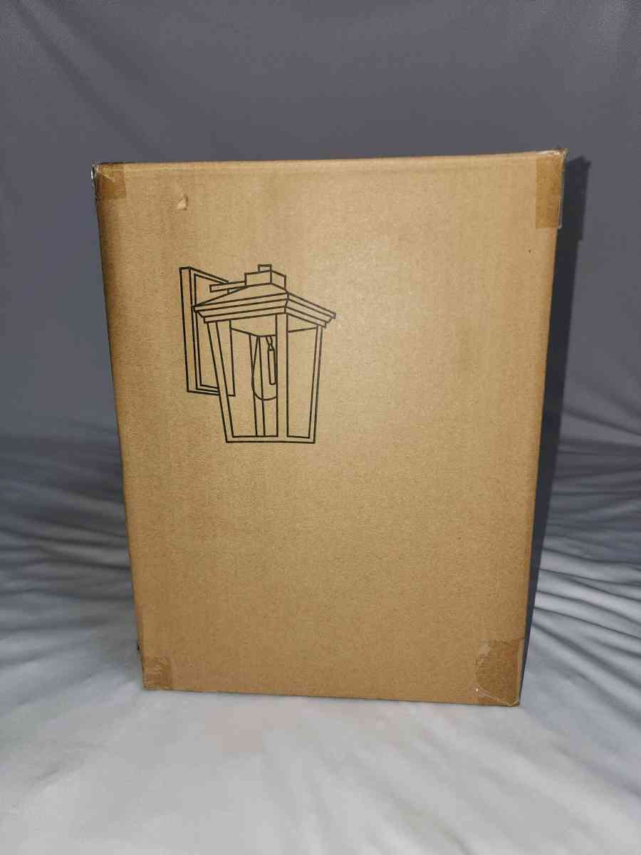 BLACK 1LIGHT OUTDOOR WALL SCONCE WITH SEEDED GLASS SHADE - Las Vegas, Nevada - FleaMarketBay