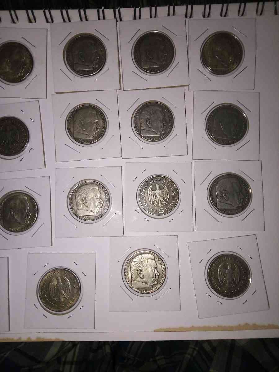 Antique German WWII postage stamps  and  20x 5 Rs coins - Naples, Florida - FleaMarketBay