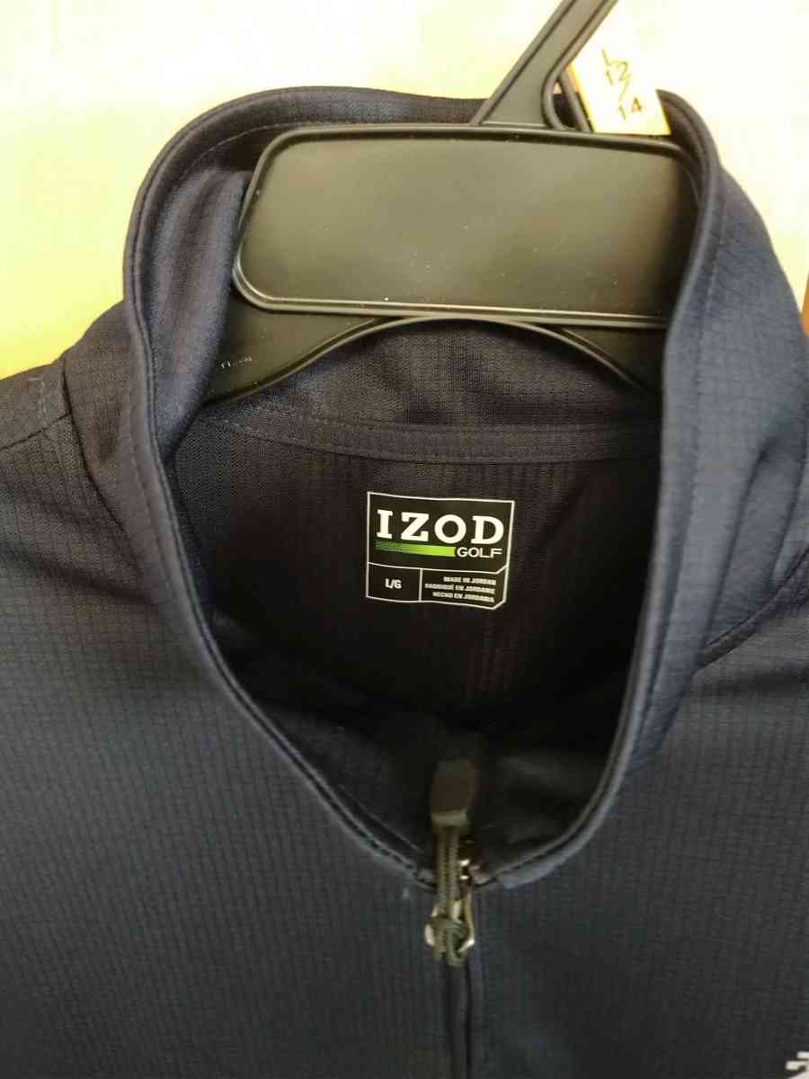 Izod Golf Pullover Top Mens Blue Long Sleeve 14 Zip Casual - Abington, Pennsylvania - FleaMarketBay