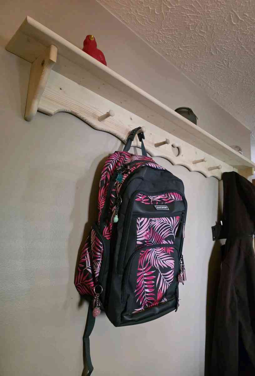 Rustic Wall Shelf with Peg Hooks - Columbus, Ohio - FleaMarketBay