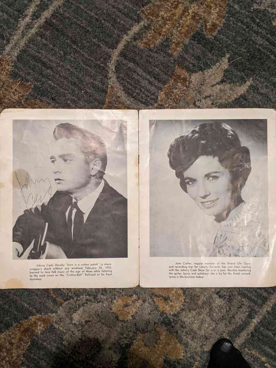 autographed by Johnny Cash on stage flyer - Campbellsville, Kentucky - FleaMarketBay