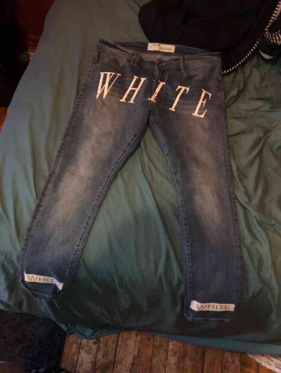 size 38 mens off white jeans