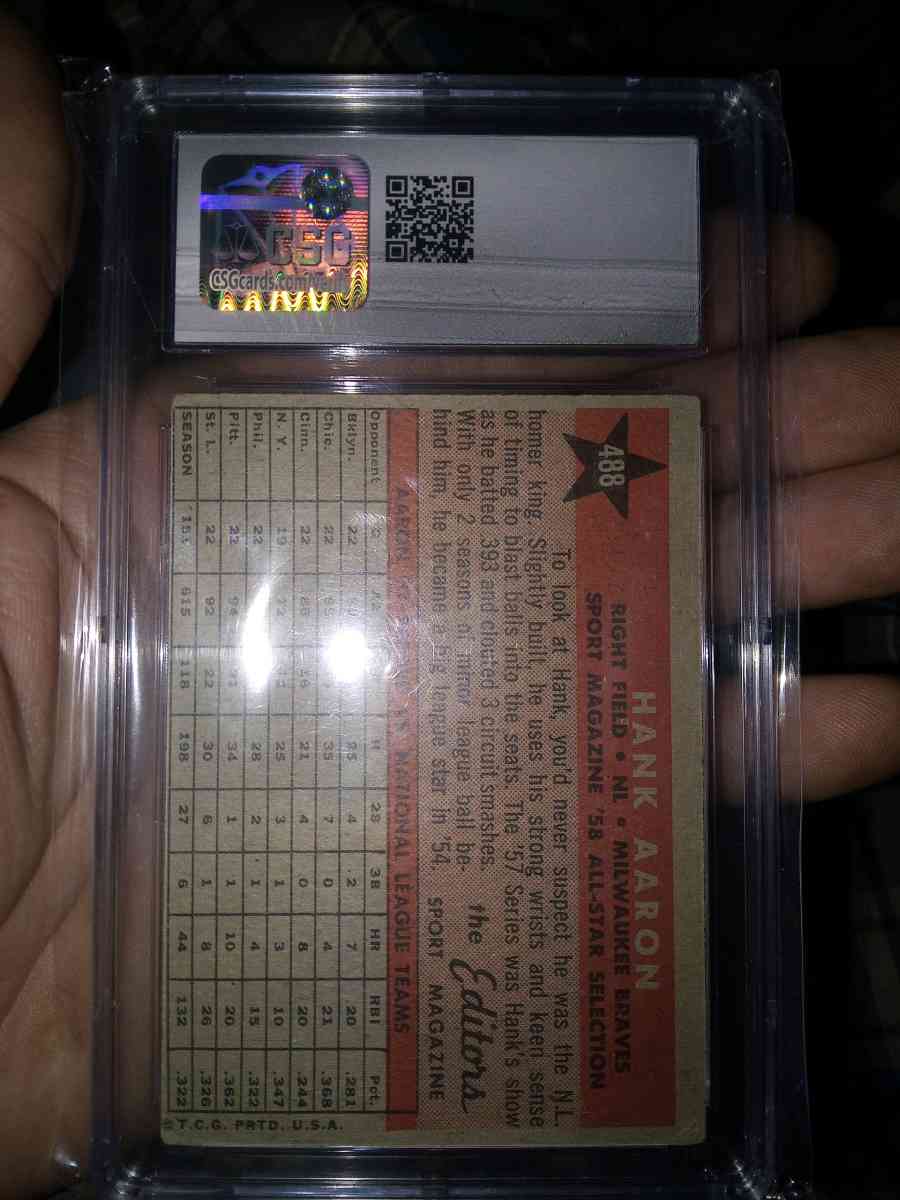 1958 Topps Hank Aaron - Naples, Florida - FleaMarketBay