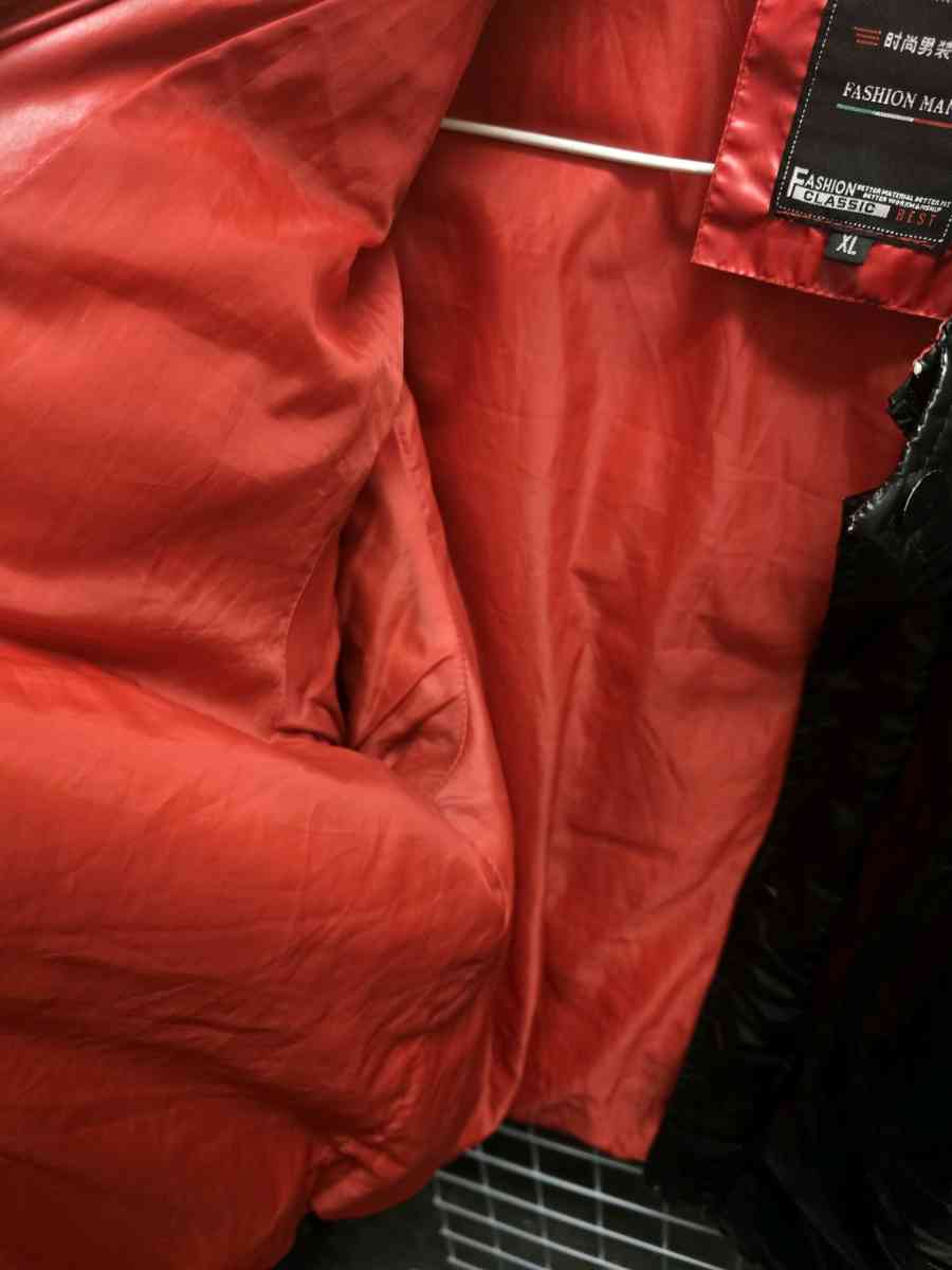 Fashion Men Black Puffer Jacket with Red Lining - Aurora, Colorado - FleaMarketBay