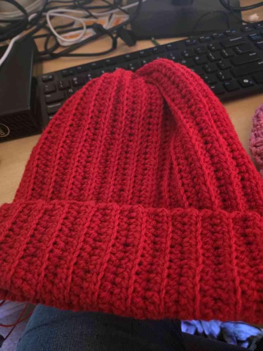 crochet red beanie - Colorado Springs, Colorado