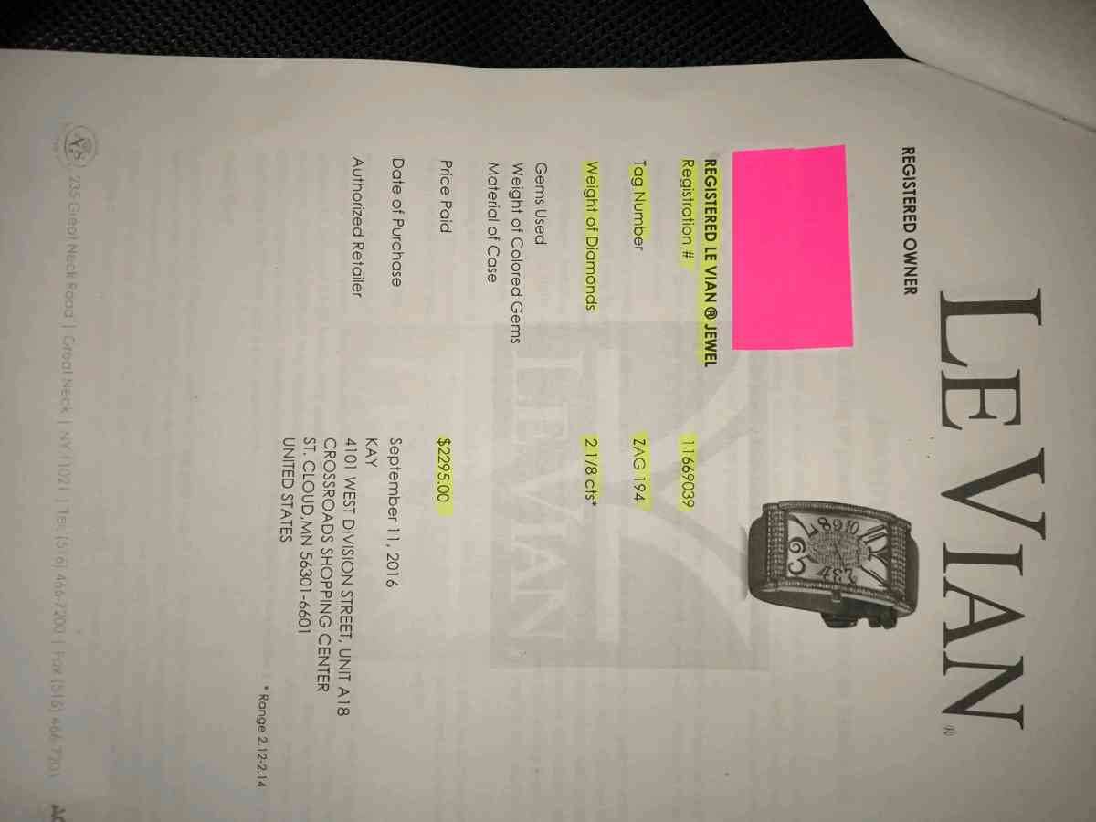 Levian Womens watch - Brainerd, Minnesota - FleaMarketBay