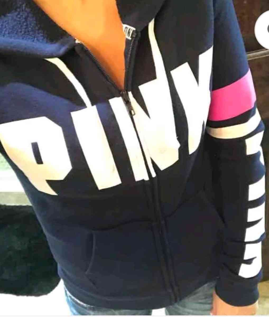 VICTORIAS SECRET PINK HOODIE BLUE WITH WHITE LOGO WOMENS SM - Elysburg, Pennsylvania - FleaMarketBay