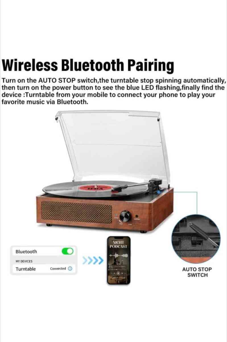 Wireless Vinyl Record Player - Virginia Beach, Virginia - FleaMarketBay