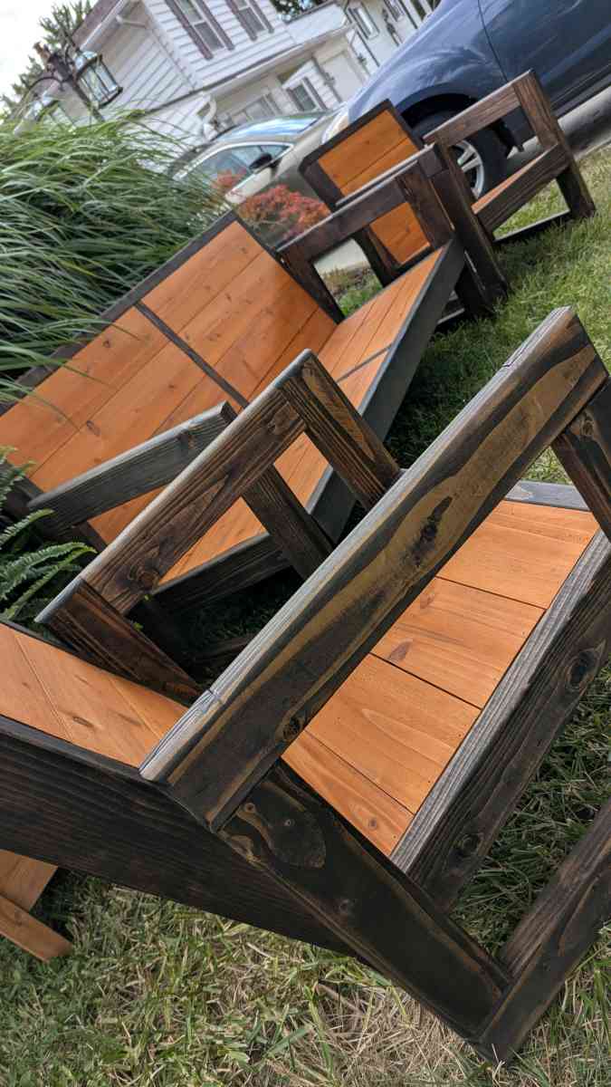Rustic 3 Piece Patio Furniture  Handmade  Built to Last - Franklin, Ohio - FleaMarketBay