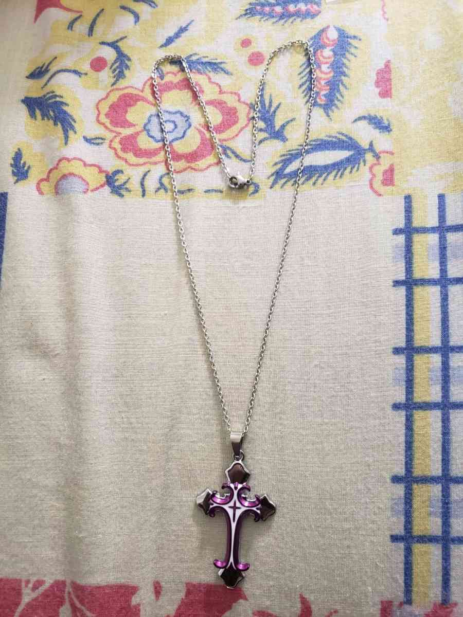 necklace In Stainless Steel Cross Pendant Size 10 inches - Alicia, Arkansas