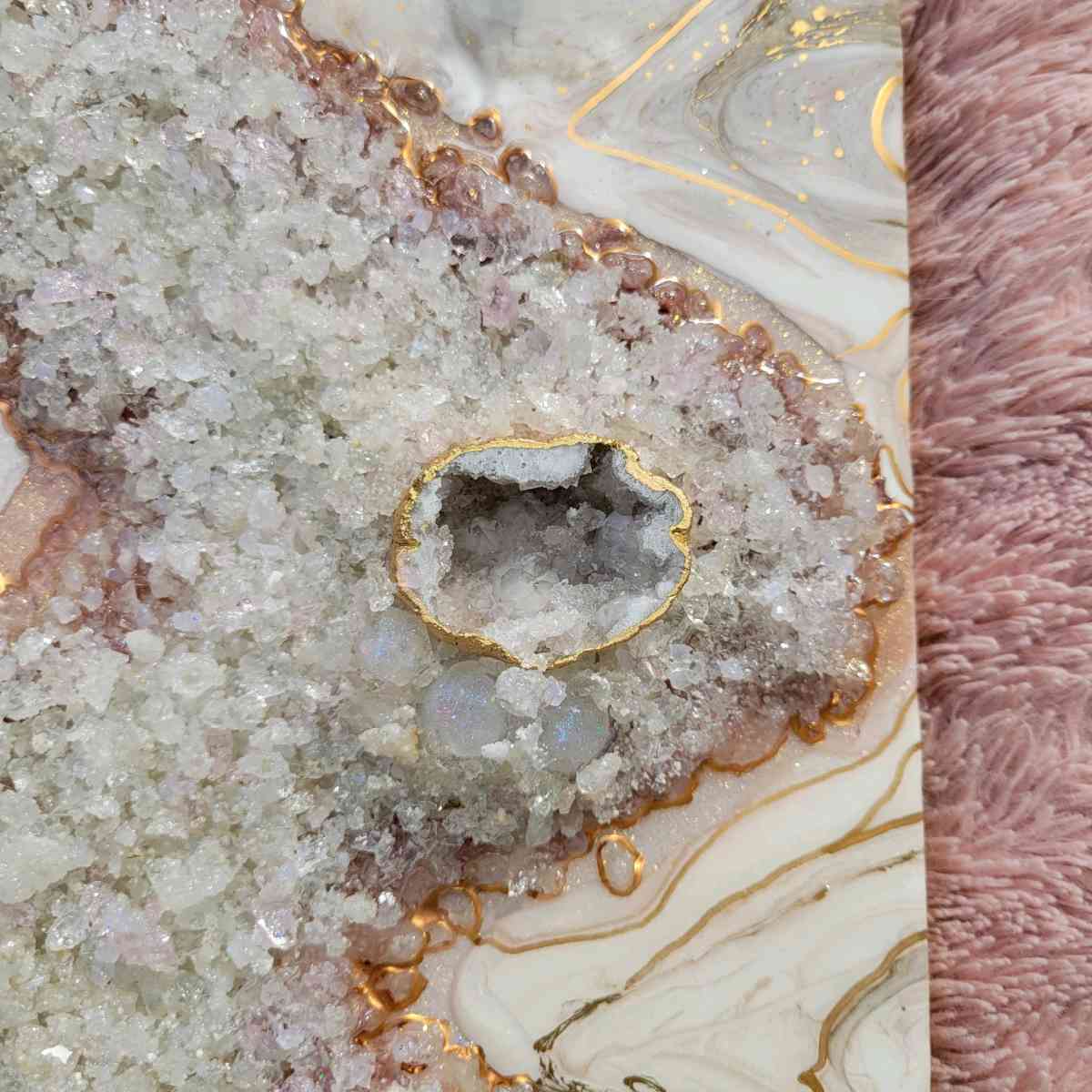 Pink Amethyst Geode Wall Art - Rochester, New Hampshire - FleaMarketBay