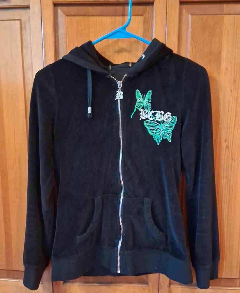 BCBGMAXAZRIA BLACK GELVET HOODIE WOMENS SMALL - Elysburg, Pennsylvania