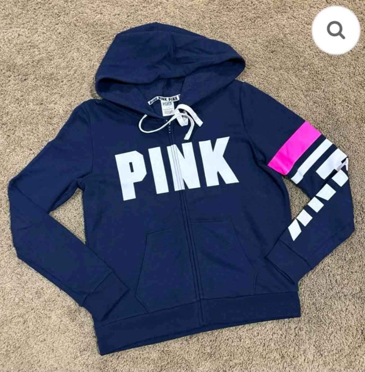 VICTORIAS SECRET PINK HOODIE BLUE WITH WHITE LOGO WOMENS SM - Elysburg, Pennsylvania