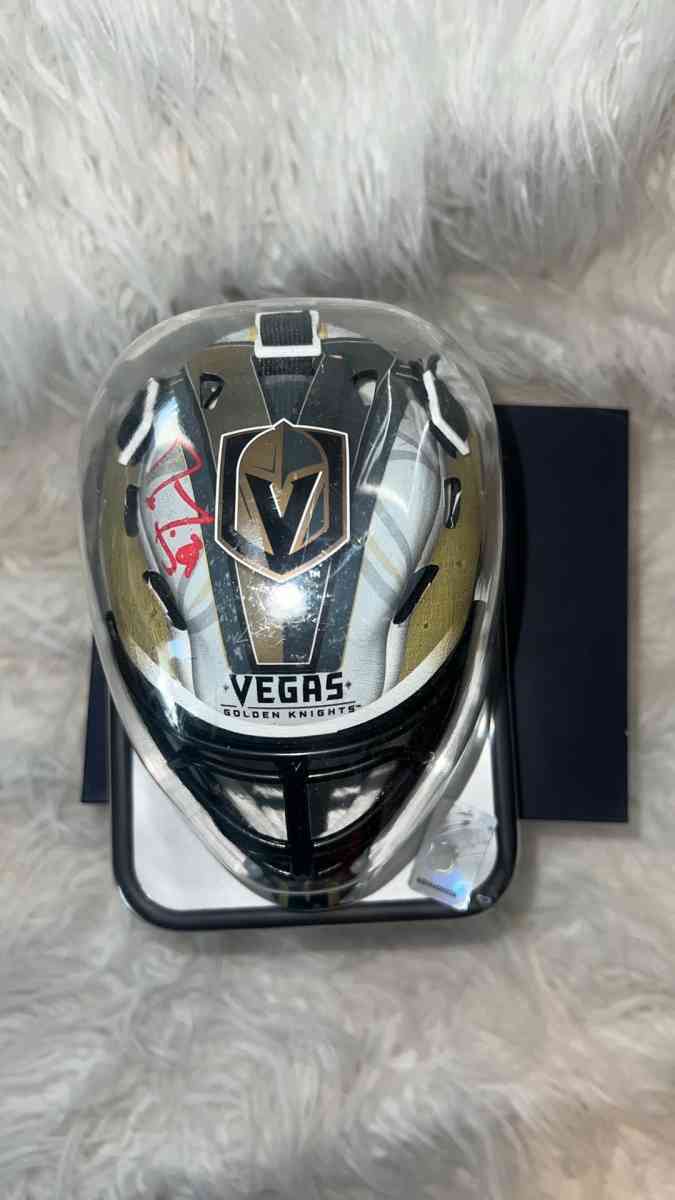 New MARCANDRE FLEURY SIGNED VEGAS GOLDEN KNIGHTS Mini Goalie - North Las Vegas, Nevada - FleaMarketBay