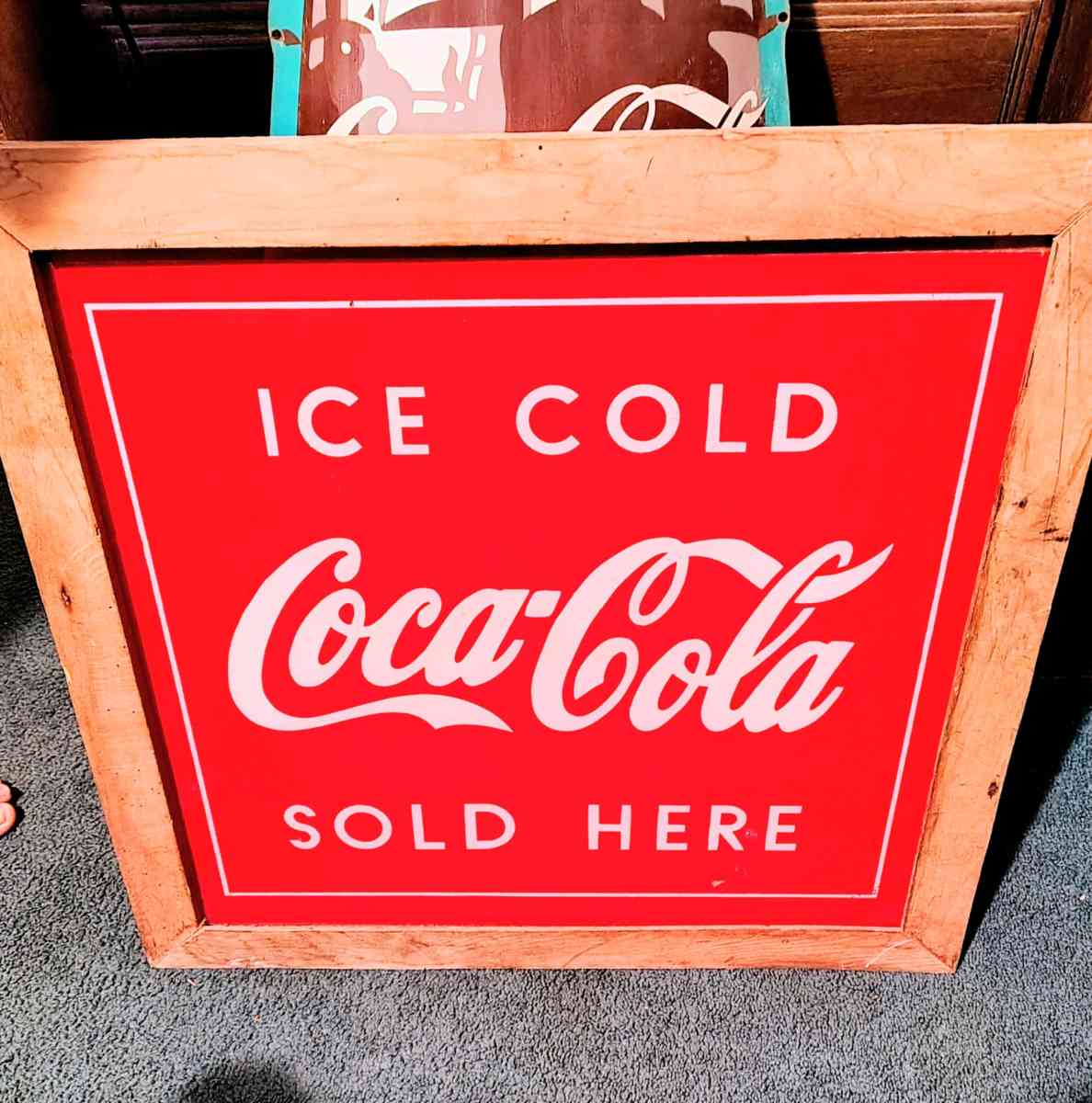 Coca Cola vintage glass framed sign - Haleyville, Alabama - FleaMarketBay