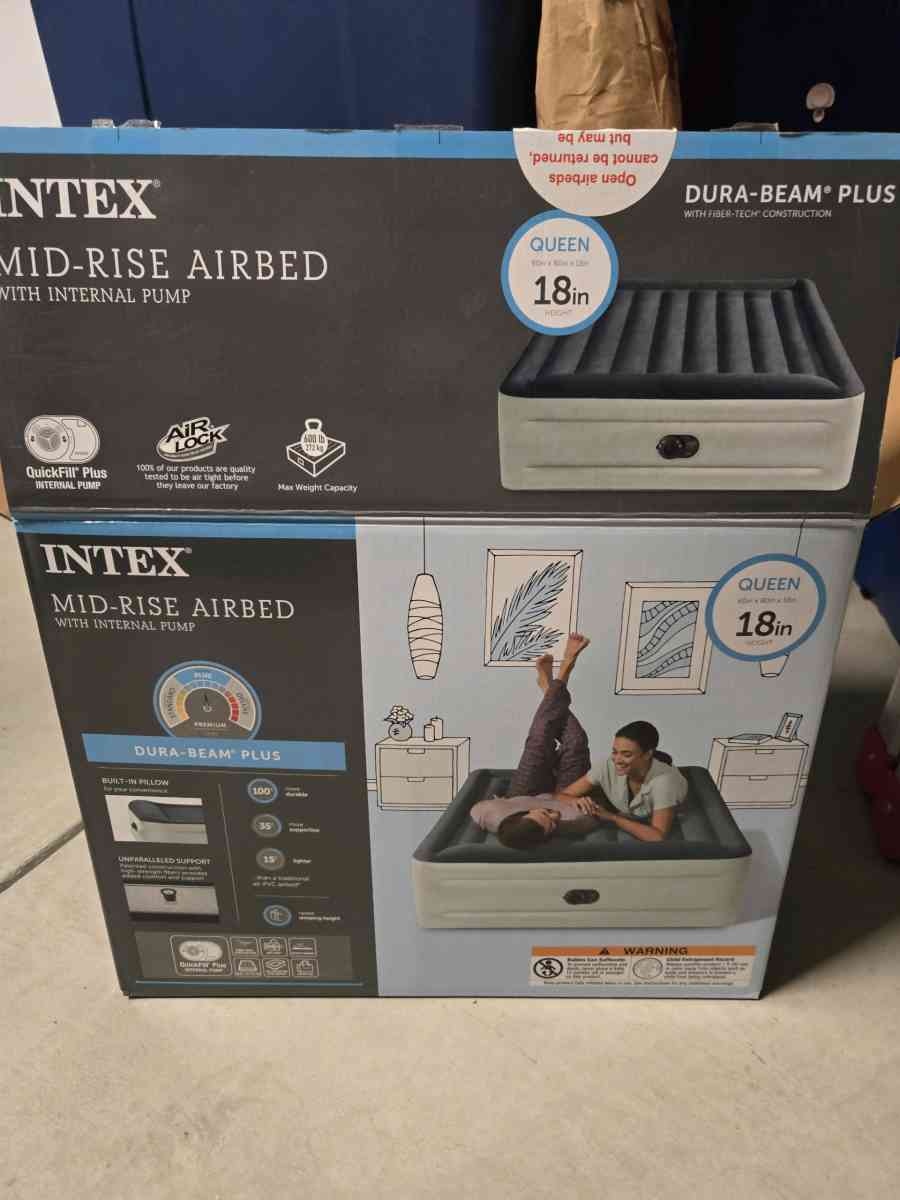 2 Intex DuraBeam Plus MidRise Queen 18 Airbed with BuiltIn P - Victorville, California