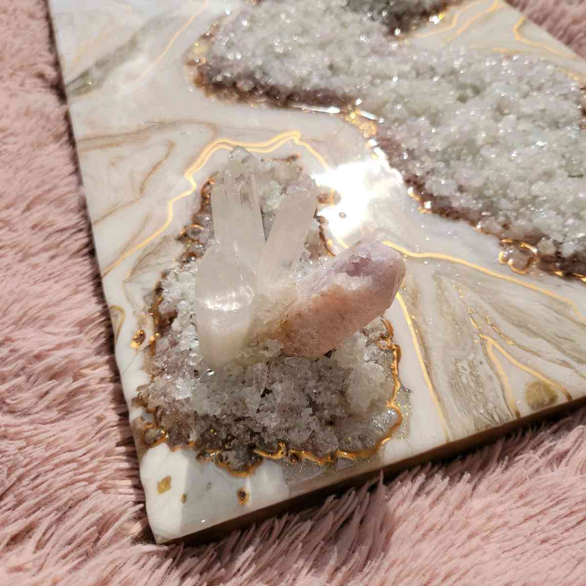 Pink Amethyst Geode Wall Art - Rochester, New Hampshire - FleaMarketBay