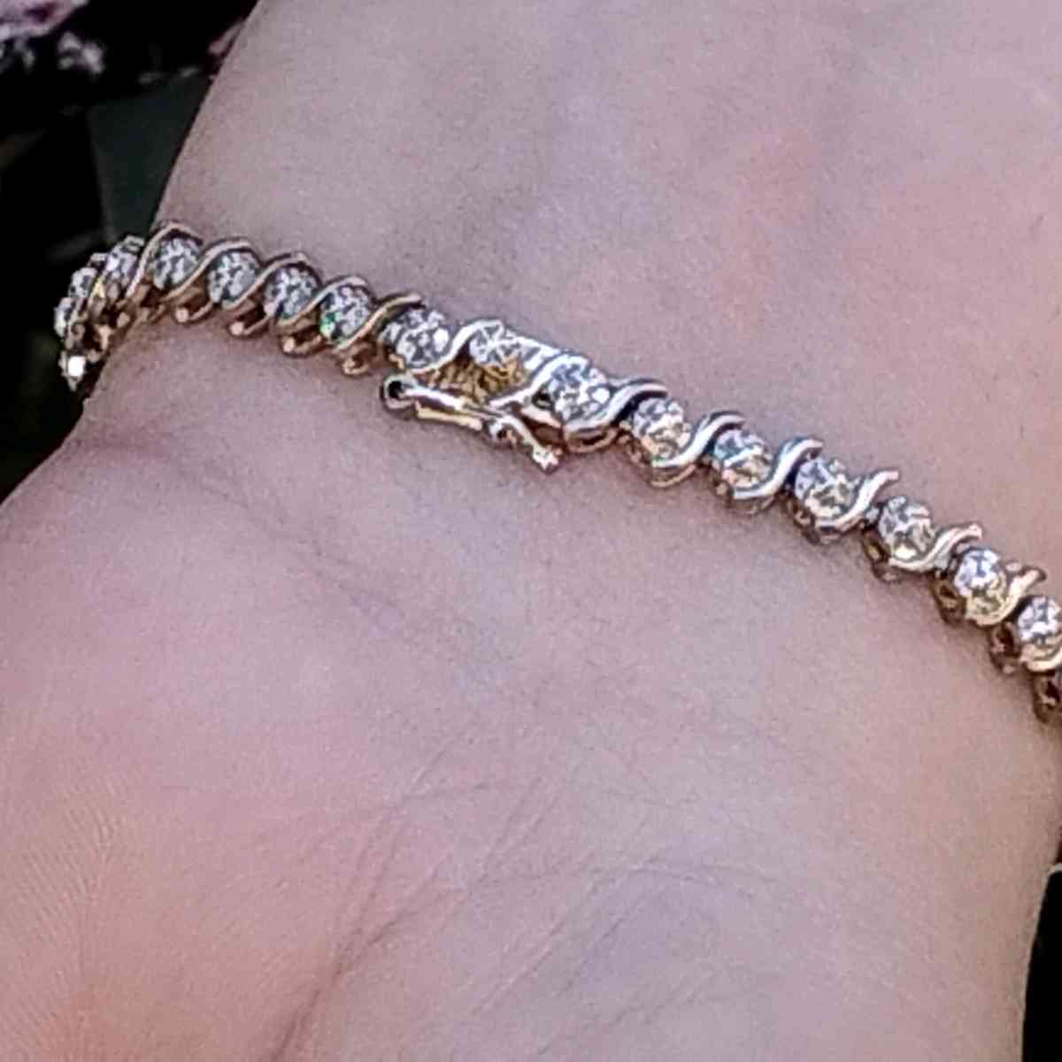 925 Sterling Silver Diamond Tennis Bracelet - Evansville, Indiana - FleaMarketBay
