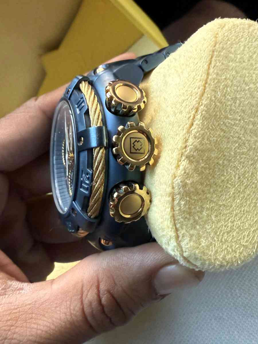 Invitca mens watch blue and gold bolt - Hemet, California - FleaMarketBay
