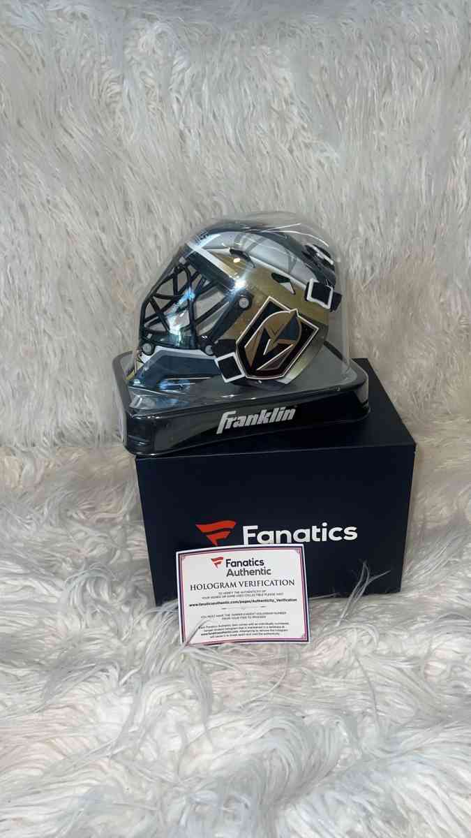 New MARCANDRE FLEURY SIGNED VEGAS GOLDEN KNIGHTS Mini Goalie - North Las Vegas, Nevada - FleaMarketBay