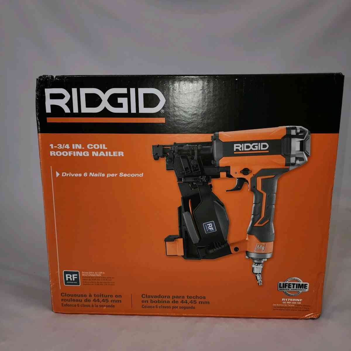 RIDGID PNEUMATIC 15 DEG 134 IN COIL ROOFING NAILER - Las Vegas, Nevada - FleaMarketBay