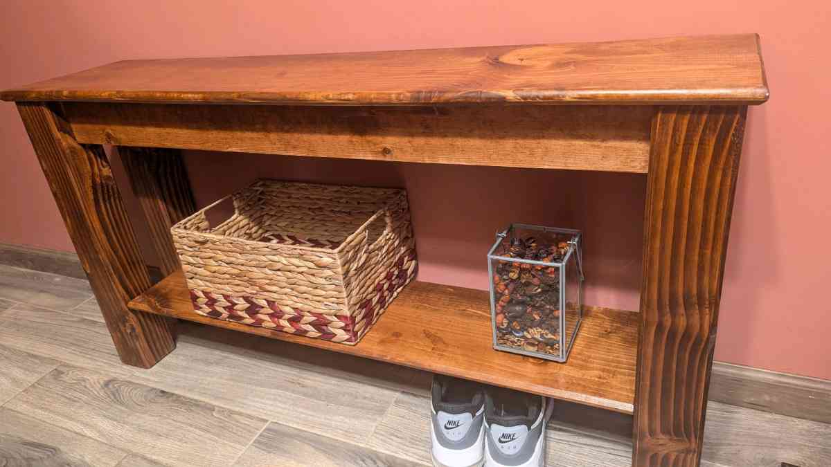 Handcrafted Pine Entryway Bench Custom Sizes Available