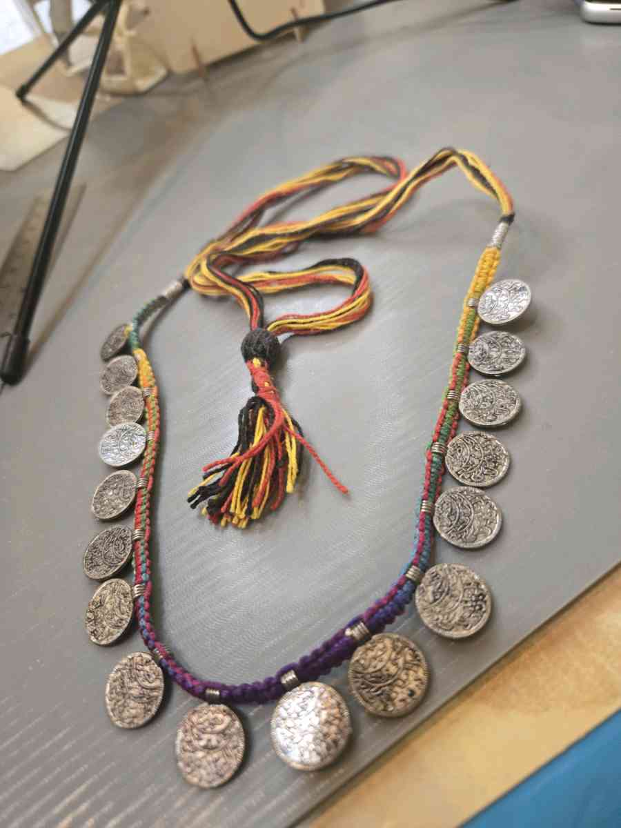 Multicoloured silver coin necklace with tassel festivalvibes - Sterling, Virginia - FleaMarketBay