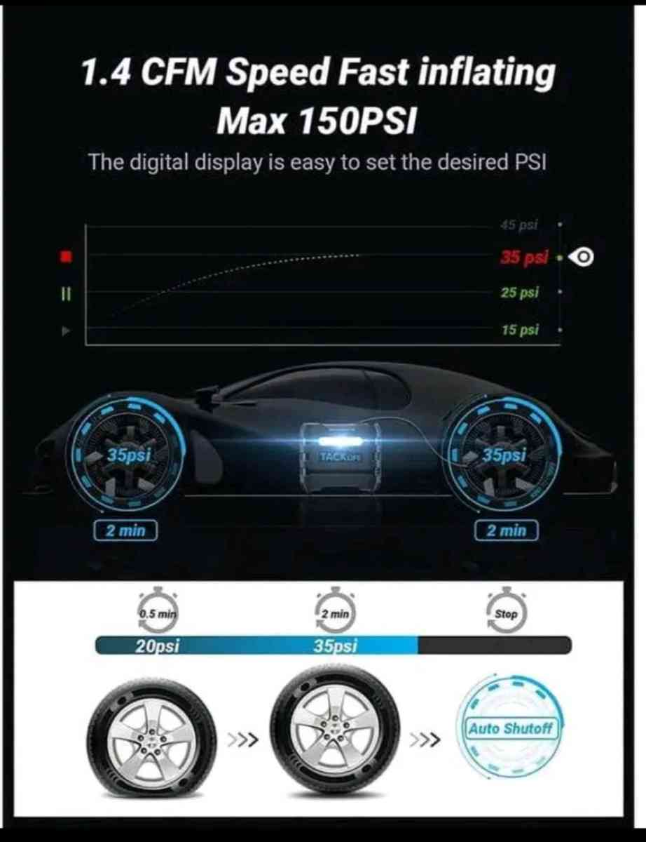Portable Tire Inflator para autos motos y bicicletas - Dade City, Florida - FleaMarketBay