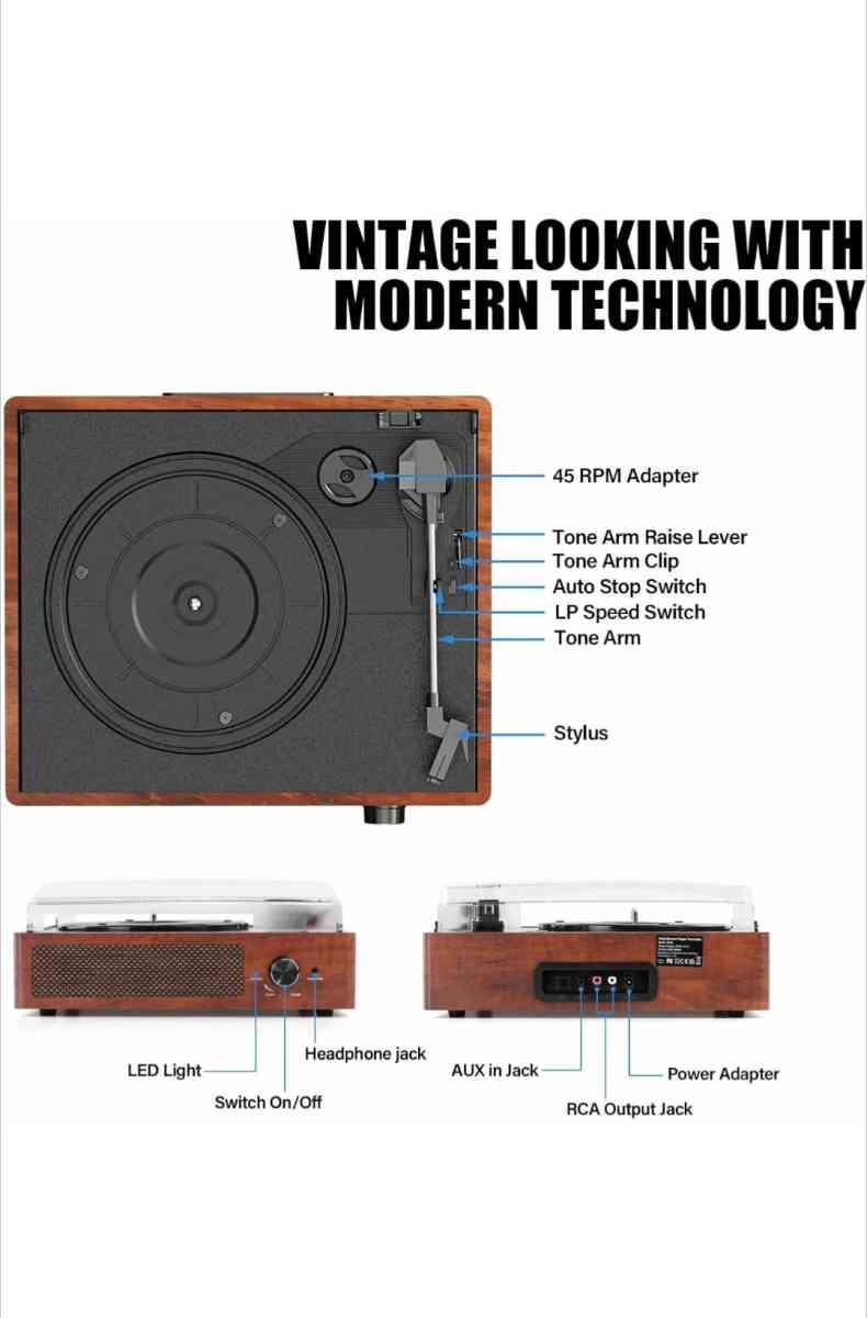 Wireless Vinyl Record Player - Virginia Beach, Virginia - FleaMarketBay