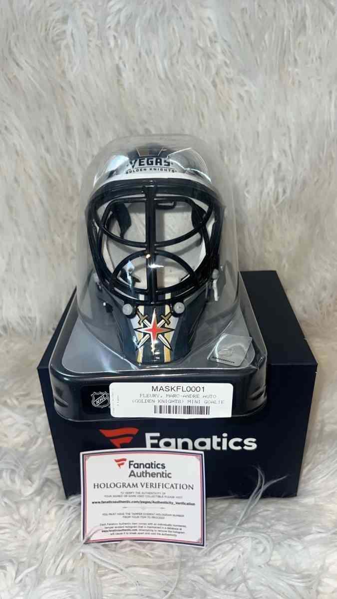 New MARCANDRE FLEURY SIGNED VEGAS GOLDEN KNIGHTS Mini Goalie - North Las Vegas, Nevada - FleaMarketBay