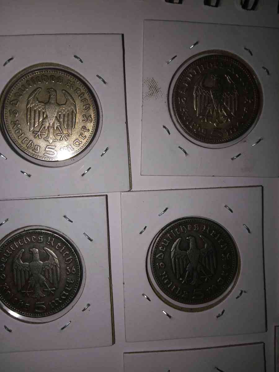 5 Reichsmark silver German WWII coins - Naples, Florida - FleaMarketBay