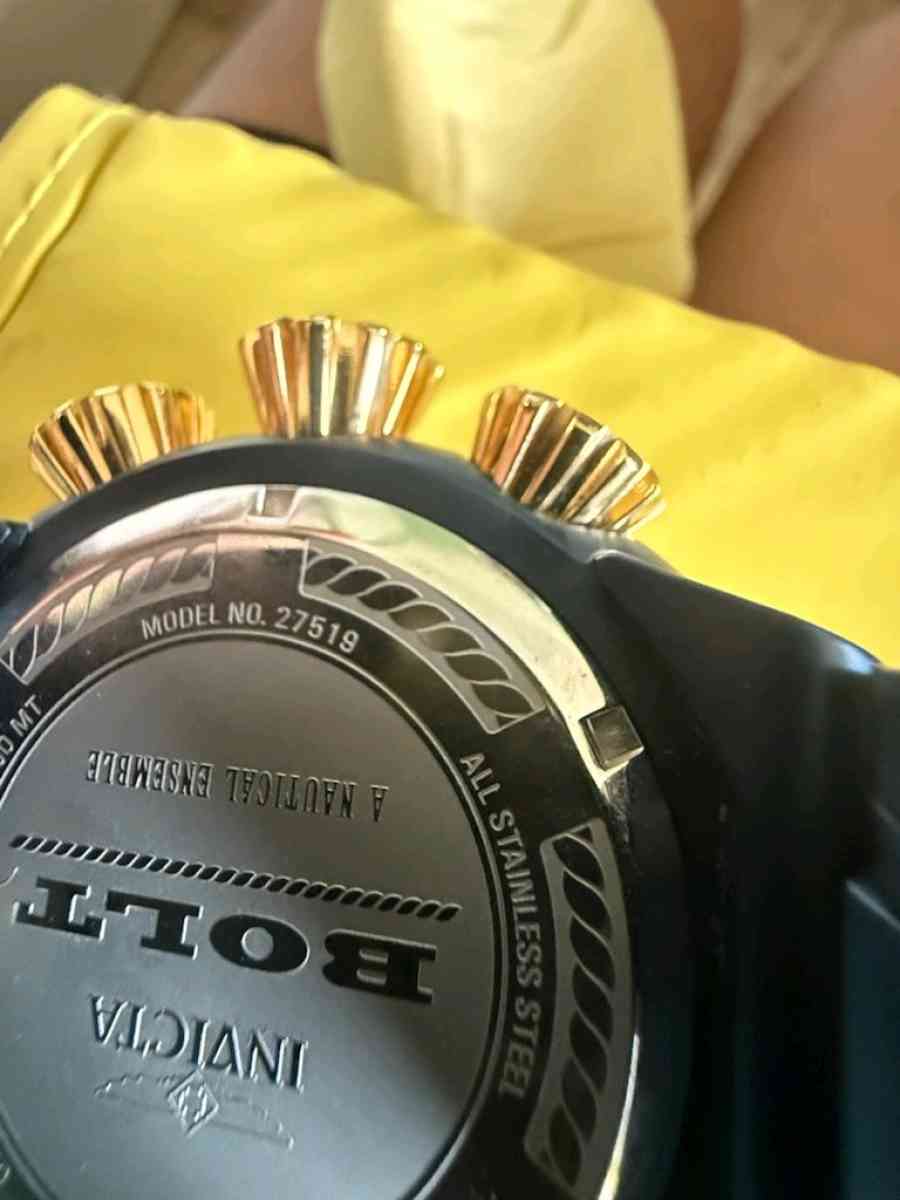 Invitca mens watch blue and gold bolt - Hemet, California - FleaMarketBay