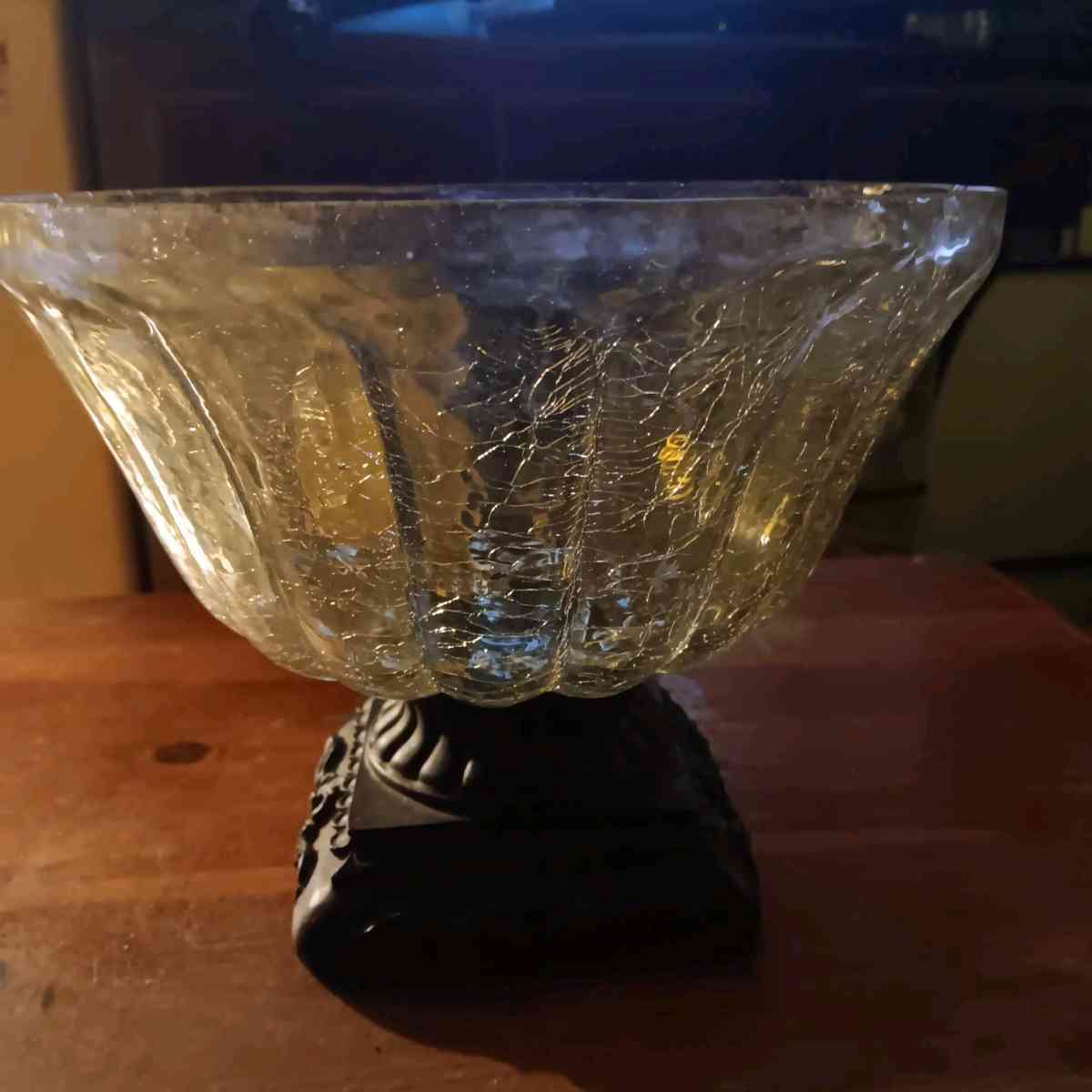 crackel glass bowl - Tampa, Florida - FleaMarketBay