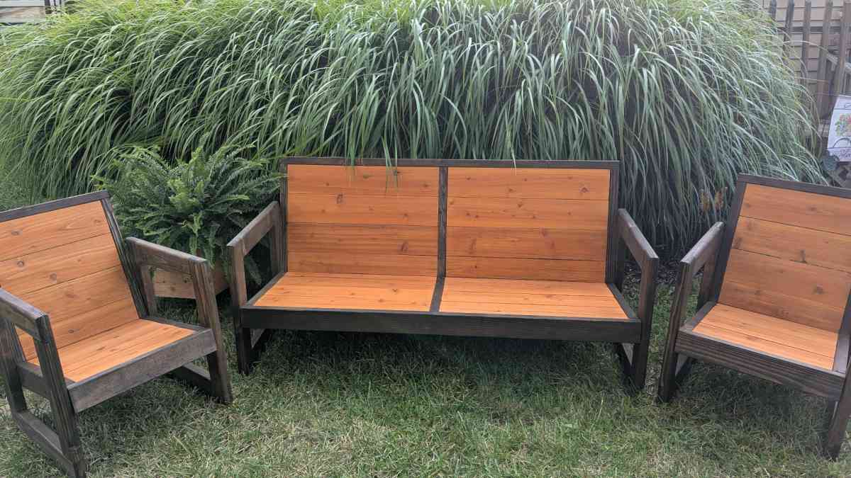 Rustic 3 Piece Patio Furniture  Handmade  Built to Last - Franklin, Ohio - FleaMarketBay