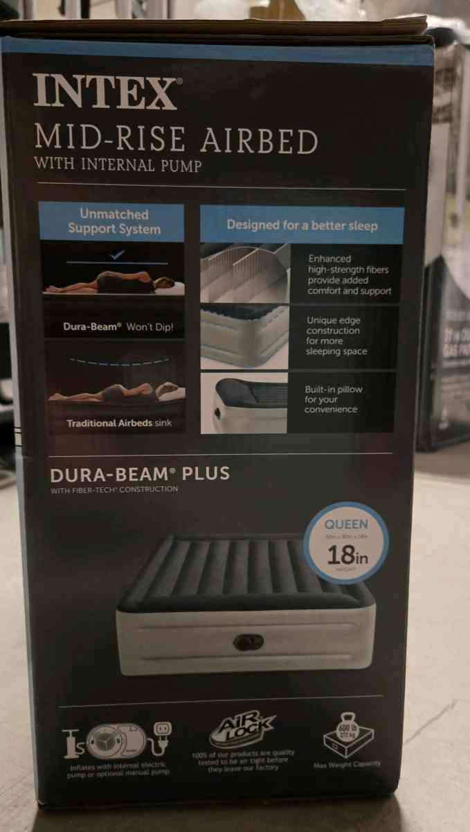 2 Intex DuraBeam Plus MidRise Queen 18 Airbed with BuiltIn P - Victorville, California - FleaMarketBay
