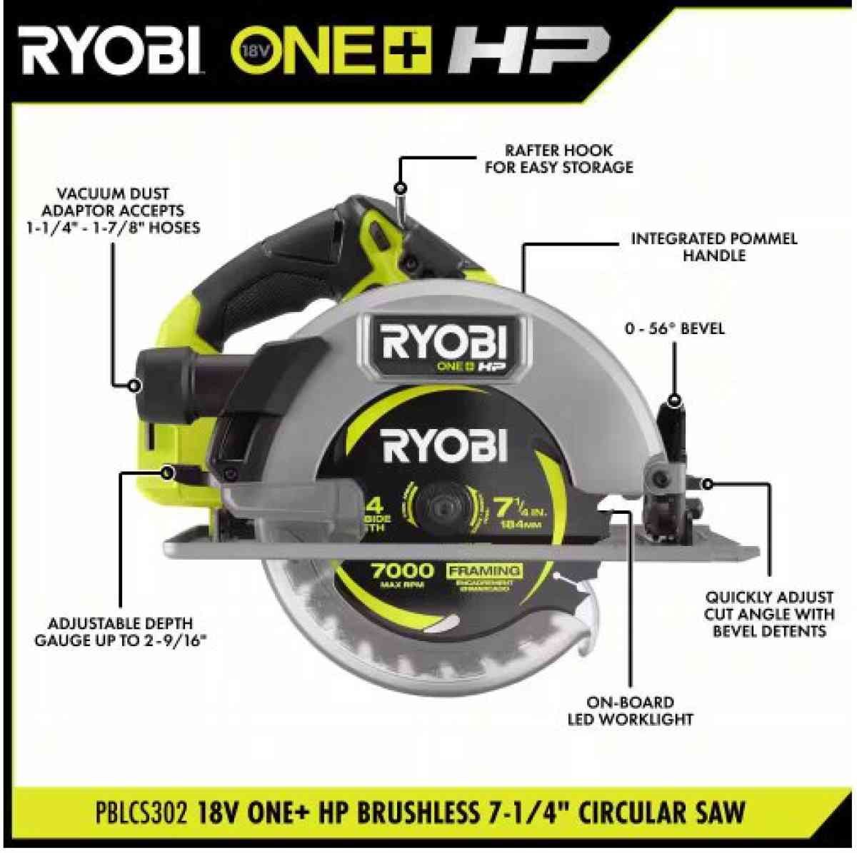 RYOBI ONE HP 18V BRUSHLESS CORDLESS 714 IN CIRCULAR SAW - Las Vegas, Nevada - FleaMarketBay