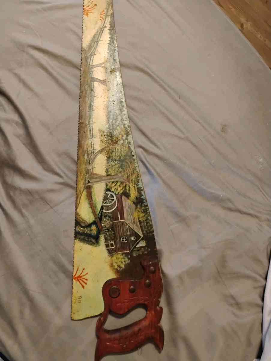 1990 AH Antique Hand Painted Saw - Bessemer City, North Carolina - FleaMarketBay