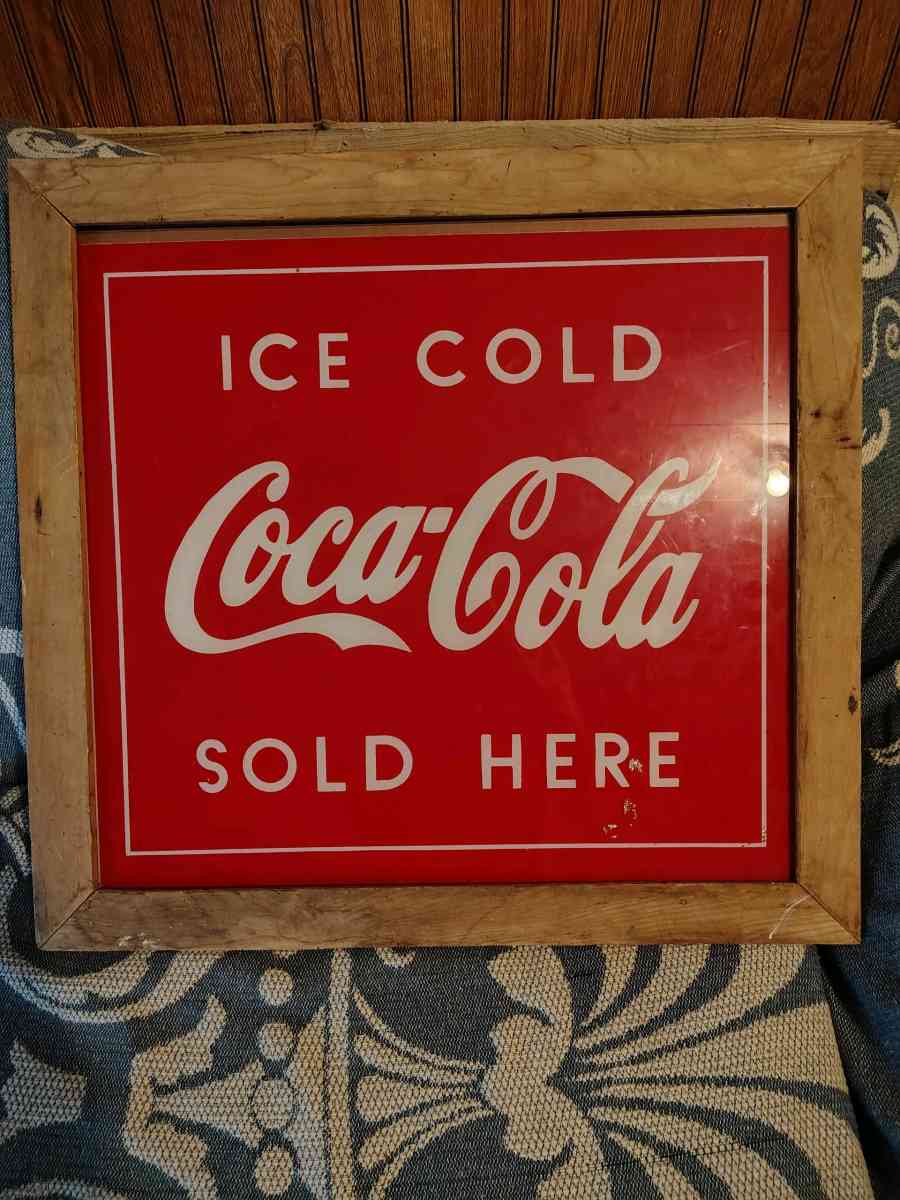 Coca Cola vintage glass framed sign - Haleyville, Alabama - FleaMarketBay