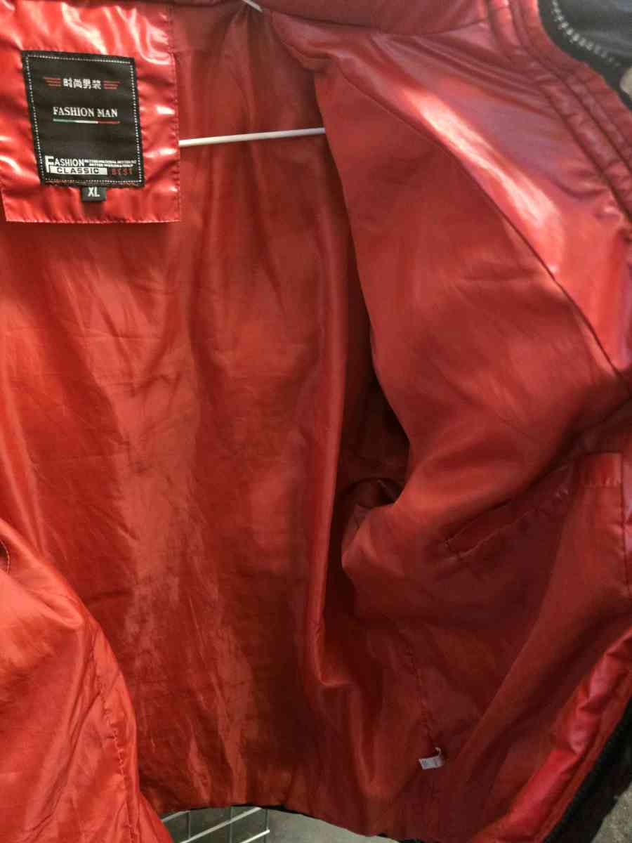 Fashion Men Black Puffer Jacket with Red Lining - Aurora, Colorado - FleaMarketBay