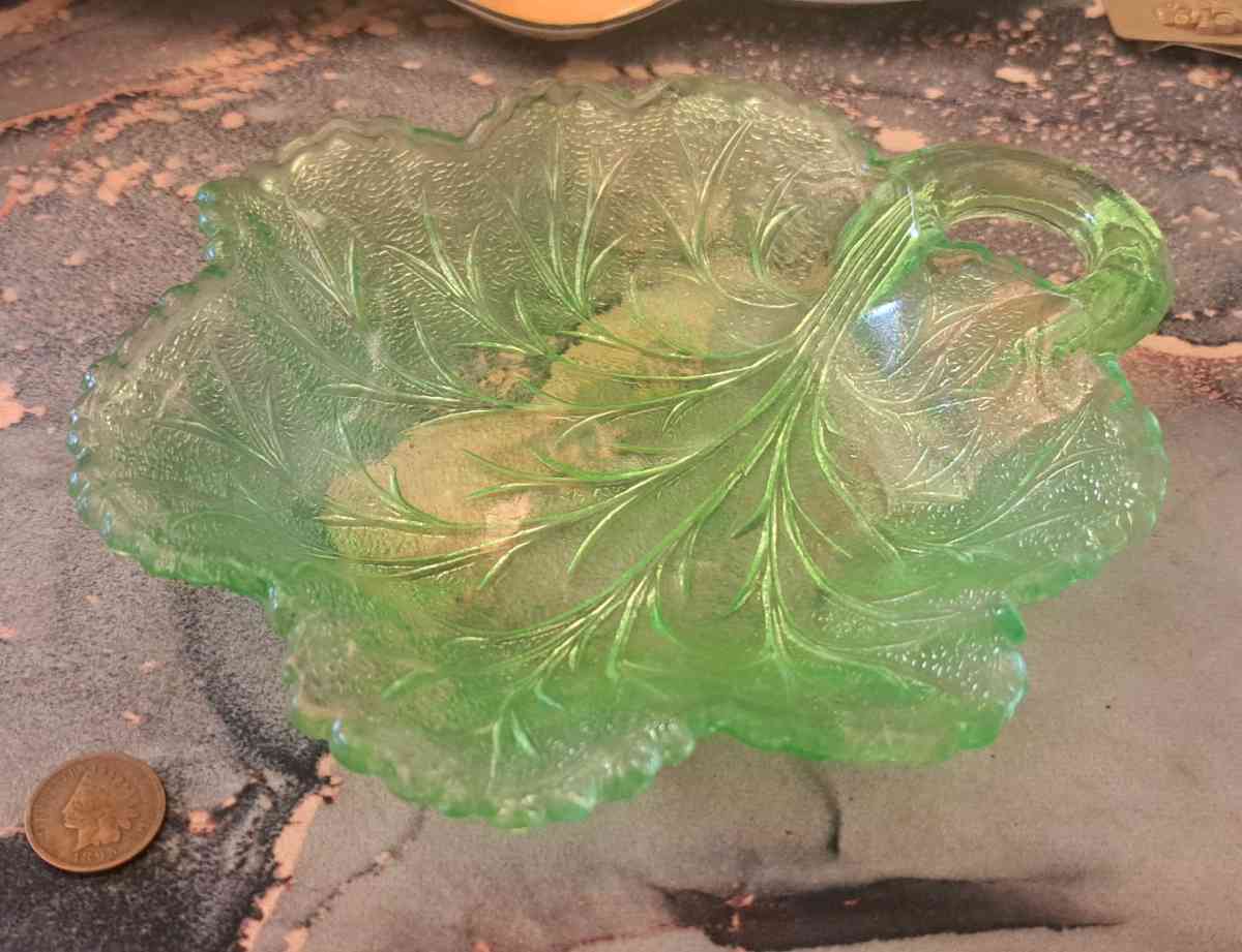 Uranium glass dish - Chula Vista, California