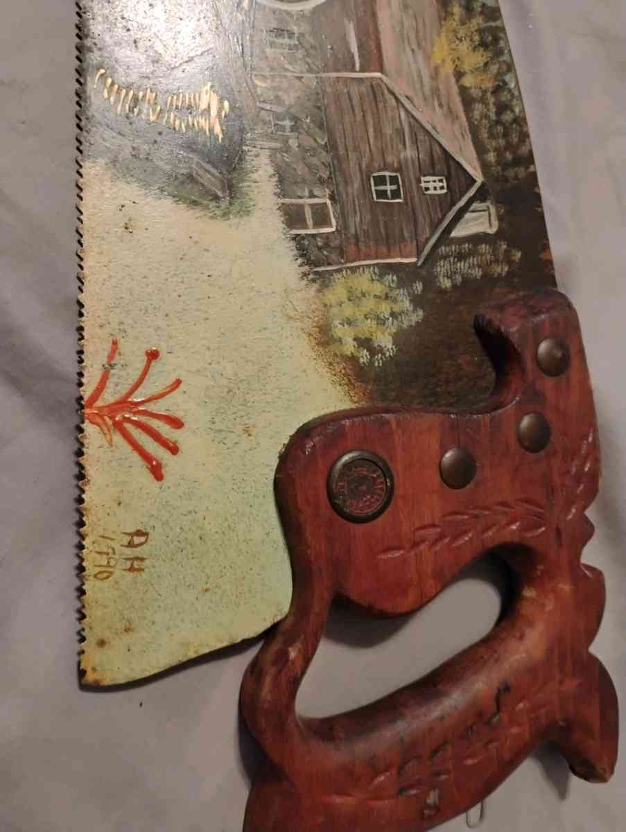 1990 AH Antique Hand Painted Saw - Bessemer City, North Carolina
