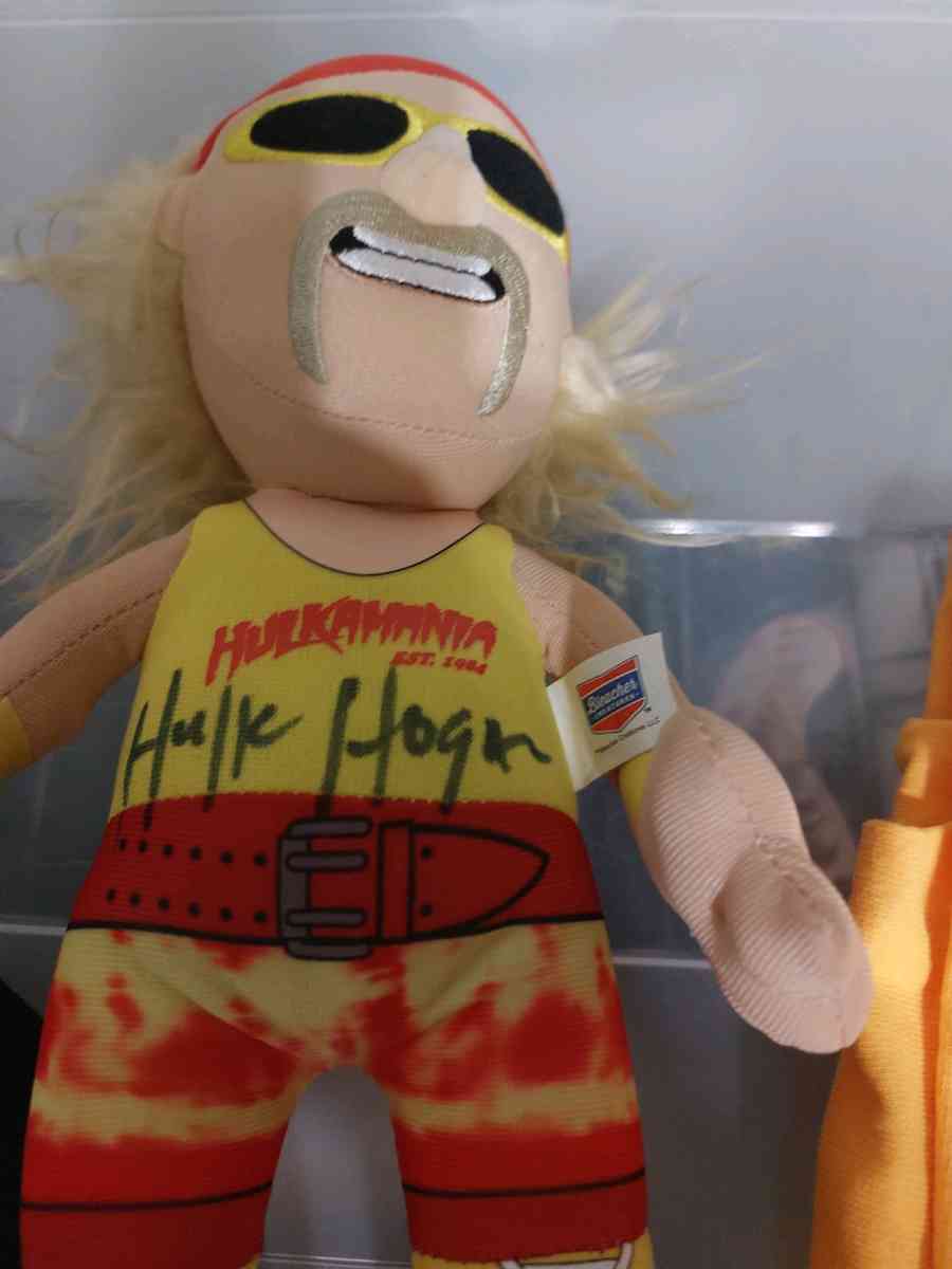 autograph red and yellow Hulk Hogan plushie - Decatur, Georgia
